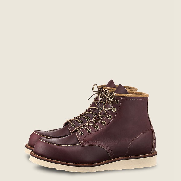 Red Wing Mens Classic Moc - 6-inch Mesa Leather - Heritage Boots Burgundy - 6792PSWVK